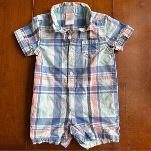 OshKosh B'gosh Pastel Plaid Baby Romper